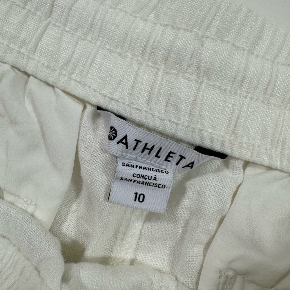 New Athleta Retreat Linen Shorts White Size 10 - Picture 3 of 8